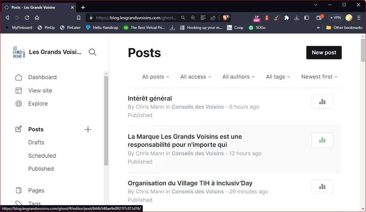 Retour sur Ghost.io comme techno de site web